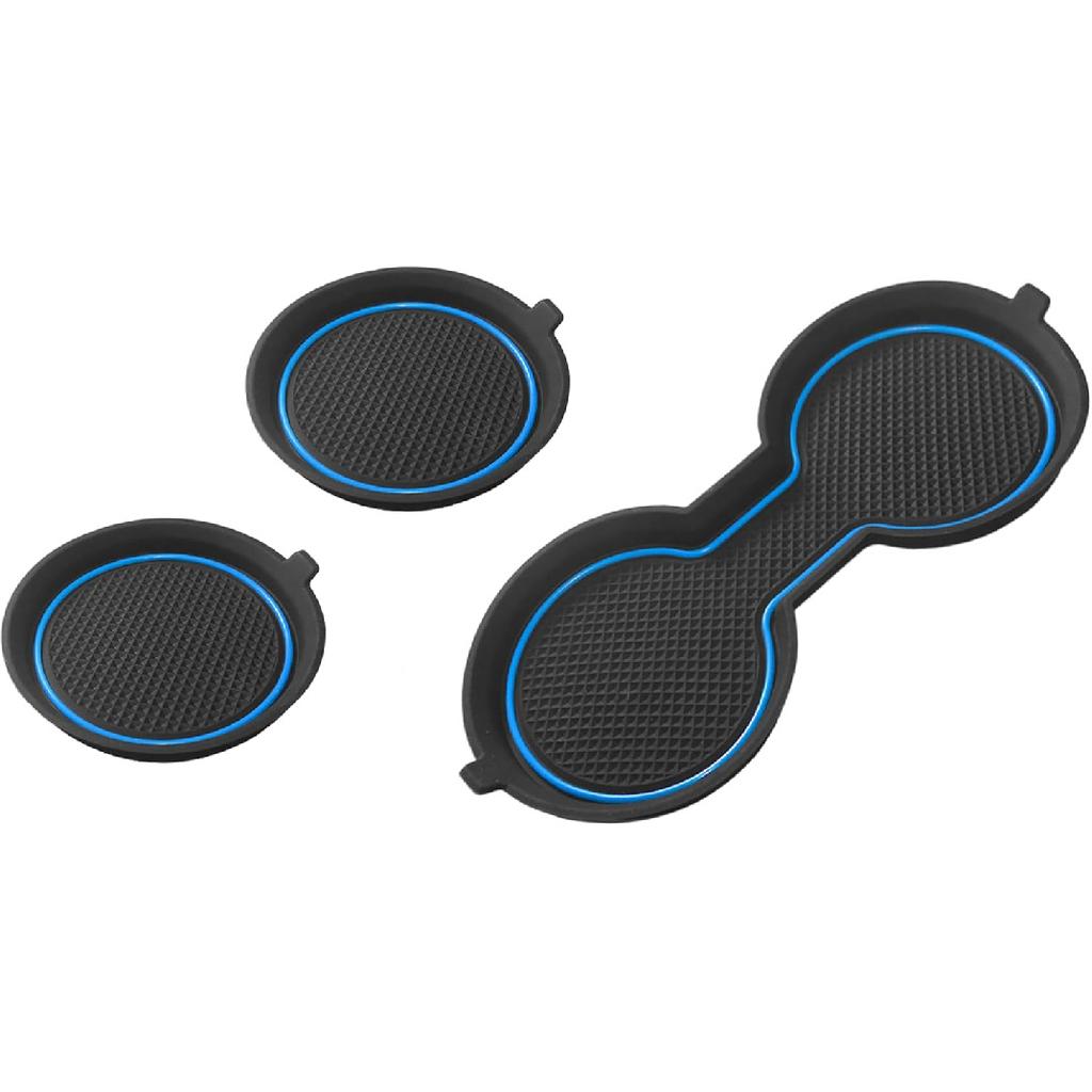 SENSHINE Cup Holder erts Liners for Tesla Model 3 Accessories - for Model Y 2025 -2024 Center Console Cup Holder Coasters Protector Mats Pads 3D