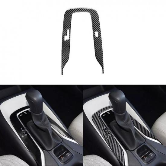 1x LHD Real Carbon Fiber Console Gear Shift Panel Cover For Toyota Corolla 19-20