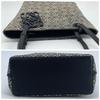 LOEWE Repeat Anagram Jacquard Square Tote Shoulder Bag Canvas Calf Leather Navy Blue Black