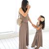Familien-Look, lange Kleider für Mädchen, Sommer, ärmellos, Mutter-Tochter-Freizeitkleidung, Strandkleider, Familien-Outfits