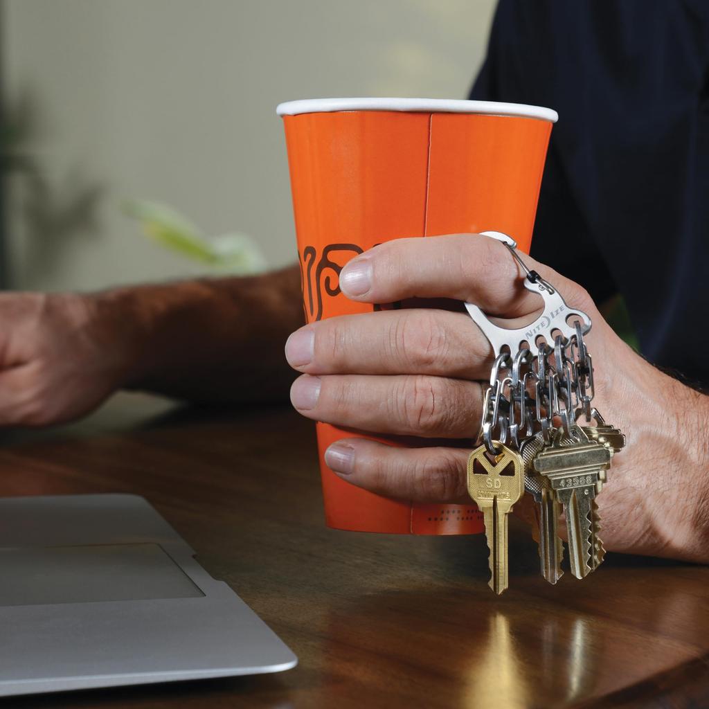 NITEIZE Stainless Steel BigFoot Locker Carabiner Key Holder with Lock - D-Shaped All 3 Colors(Official Japan Product)