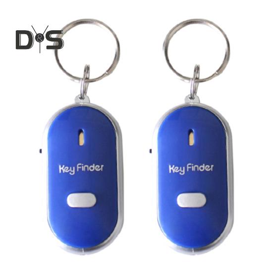 2Pcs Key Finder Keychain Whistle Remote Control Flashing Key Tracker Device Portable Waterproof Anti-lost Key Ring Holder