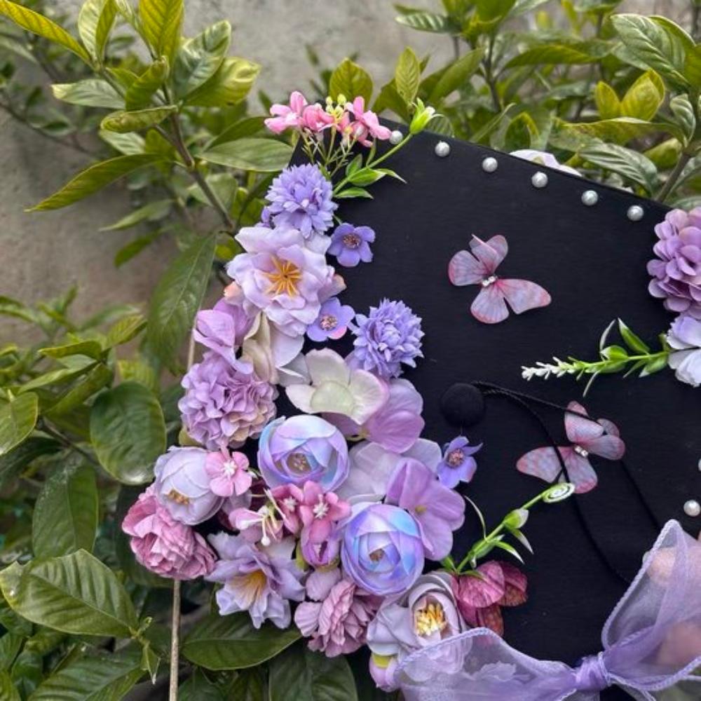Doctor DIY Flowers Graduation Cap Master Trencher Cap Material Package Graduation Season