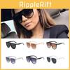 Fashionable Large Shield Women Sunglasses With Vintage Oversized Flat Top Design