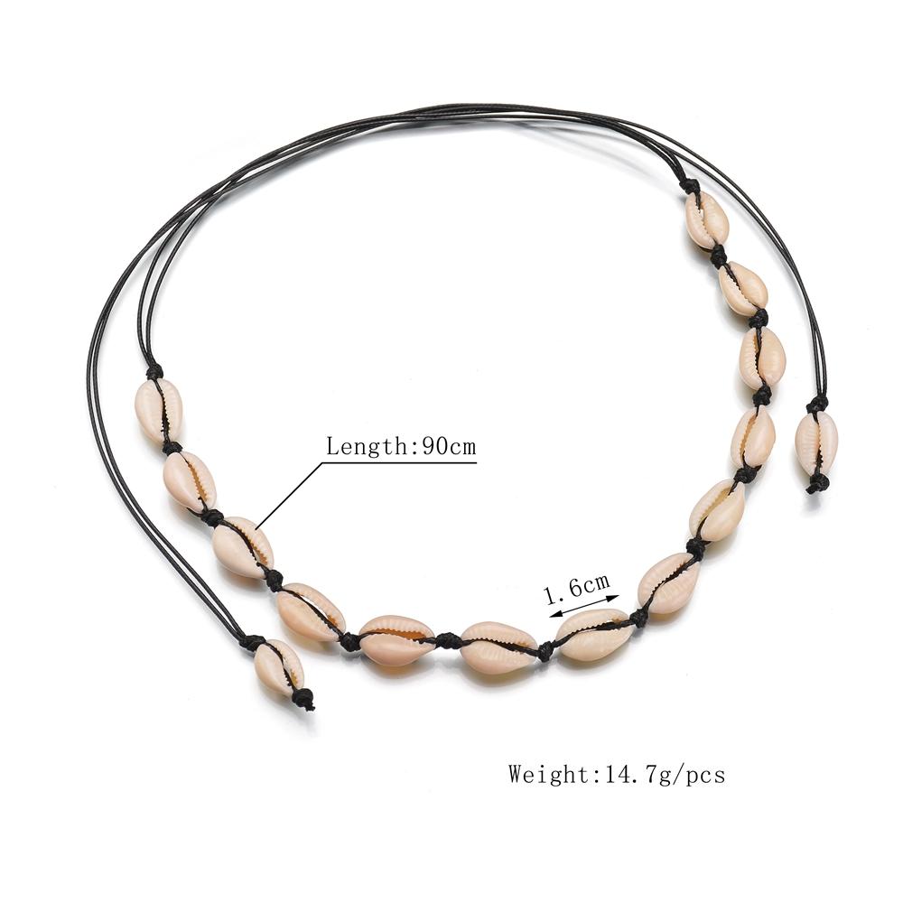 Fashion Classic Shell Beaded Necklace Personalized Casual Unisex Collar Chain Jewelry Gift Clothing Accessories