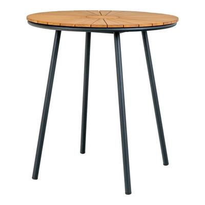 Round Garden Table 70x70x74 Cm In Teak and Metal - CLEVY