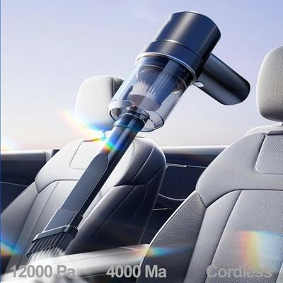 Nuovo 2-in-1 Potente aspirapolvere per auto senza fili 12000Pa Mini aspirapolvere portatile e asciugacapelli adatto per la pulizia della tastiera di casa auto