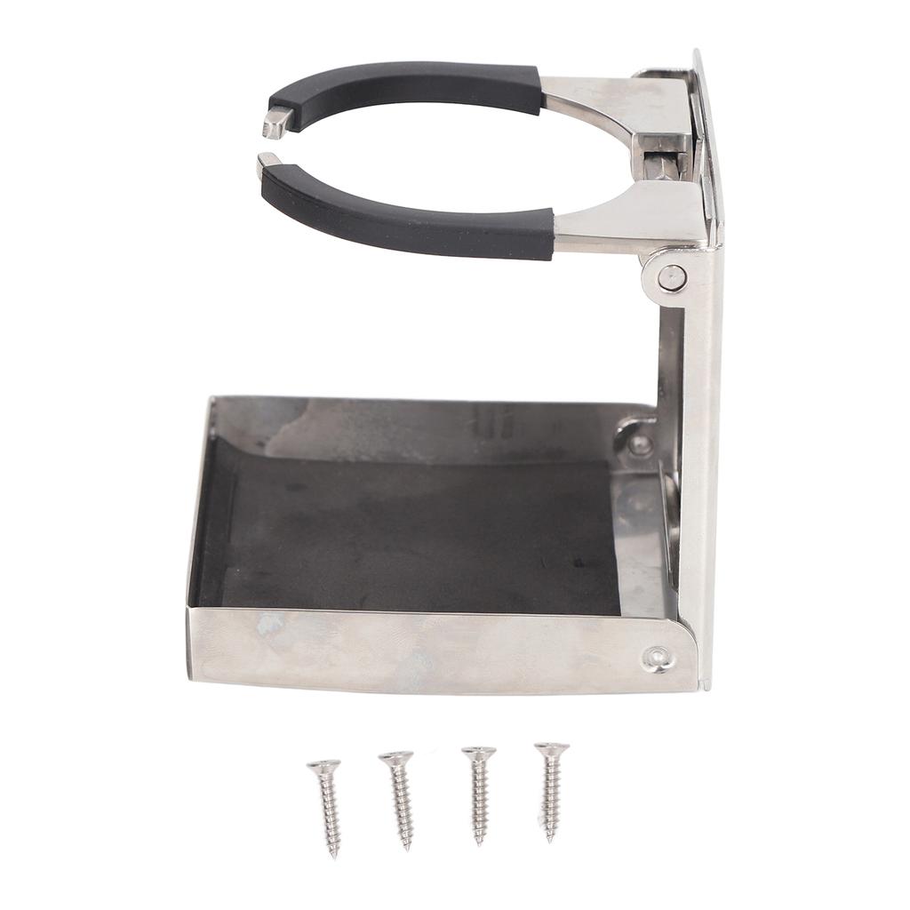 Fold Up Cup Holder Adjustable 53‑80mm Marine Stainless Steel Drink Holder for Boat Truck