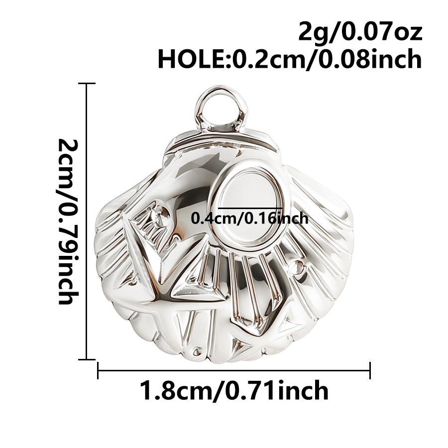 Titanium Steel Charm Silver Color Sea Animal Starfish Tail Sea Wave Shape Stainless Steel Charms For Jewelry Making Bulk Pendant