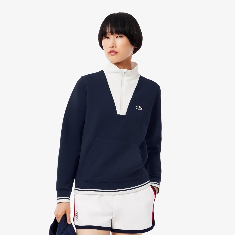 Lacoste Women's Tennis Heritage Half-Zip Sweatshirt SF8634-55NHHW