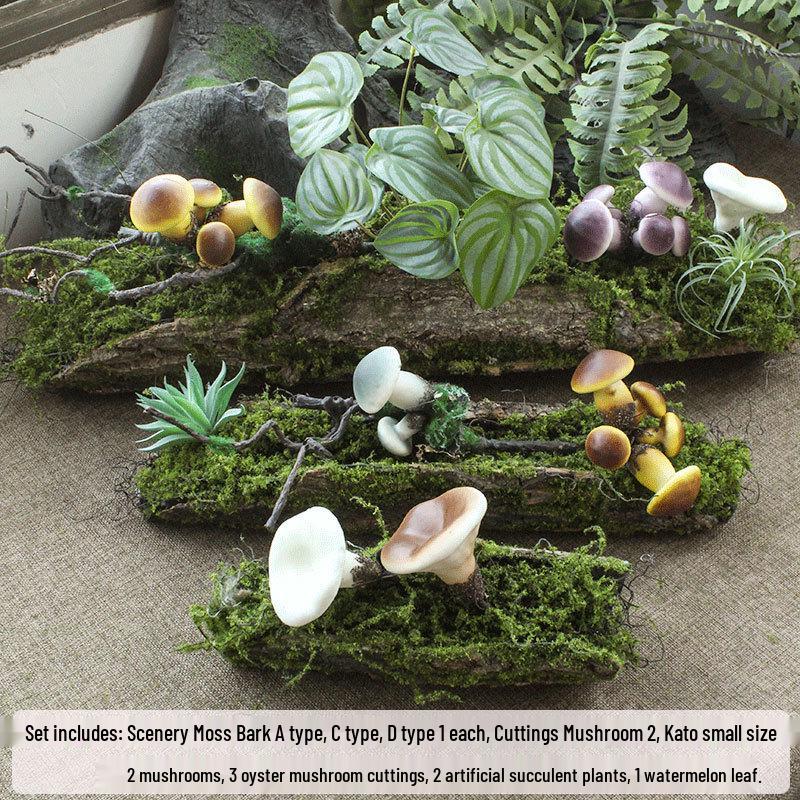 Forest Style Artificial Tree Stump with Moss Bark - Kindergarten and Country Style Decorative Ornament, Perfect for Landscaping or Inserting Flowers.