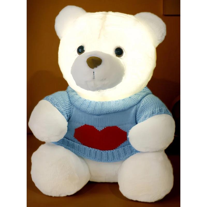 2026 Creative Plush Bear Tap Light with Type-C Charging – Bedroom Night Light Ornament