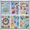 Diwali showcase window stickers for festival party background decoration layout glass electrostatic stickers
