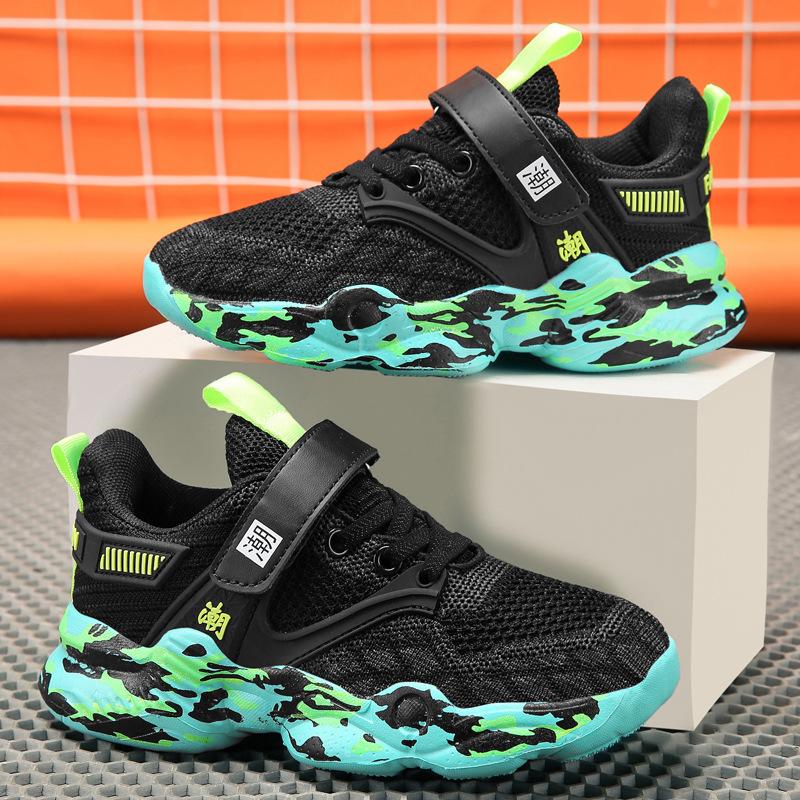 Classmates Boys Shoes Spring and Autumn Mesh Breathable Tide Brand Velcro Medium Older Children Children's Mesh Shoes Sneakers Medium Children