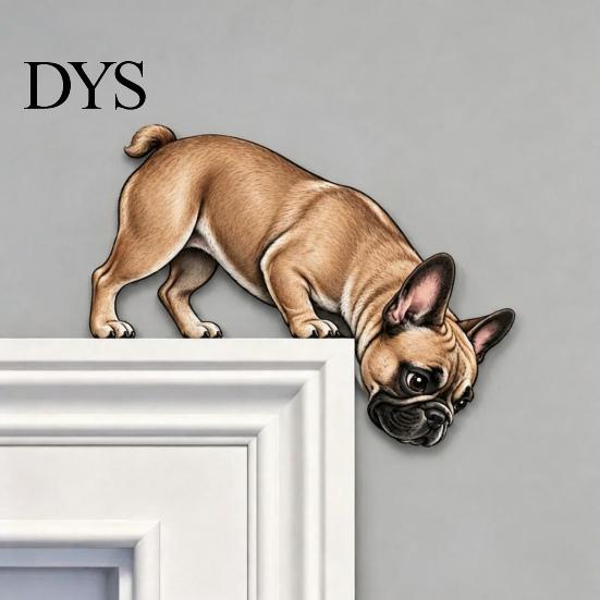 Funny Pet Home Decor Wooden Dachshund Door Topper, Cute Handcrafted Dog Sign, Rustic Wall Art Lover Gift Ideas for Front Porch, Indoor Outdoor Accent,