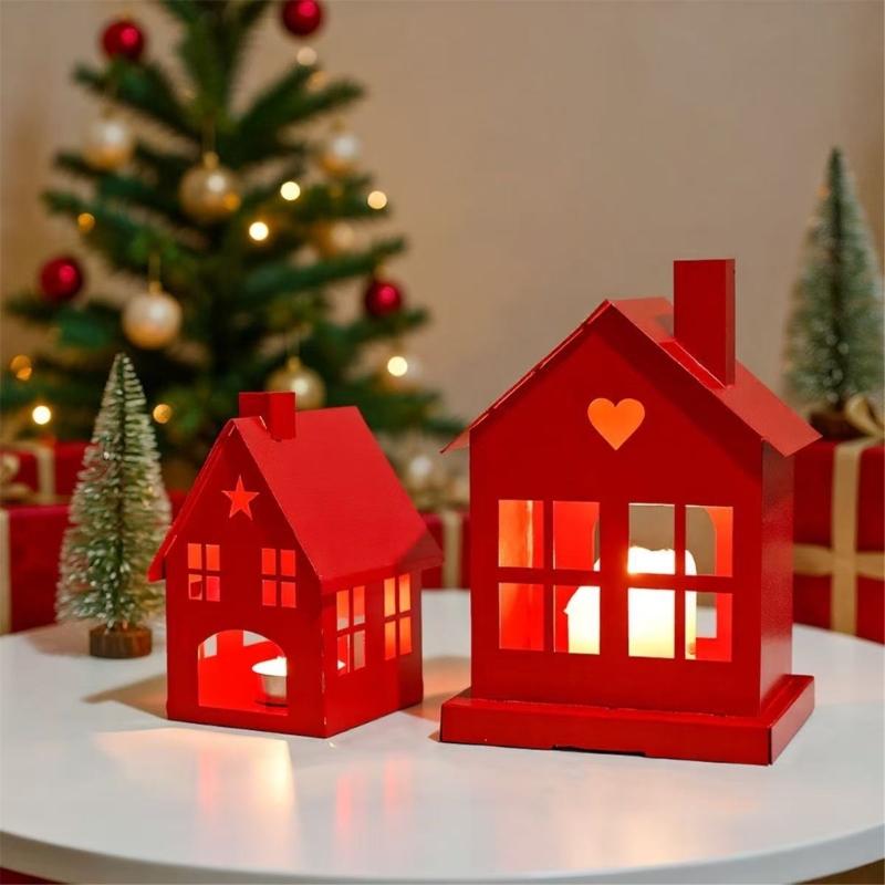 Hollow Mini House Tealight Candle Holders,Decorative Candle Holders for Table Centerpieces Christmas Home Decorations