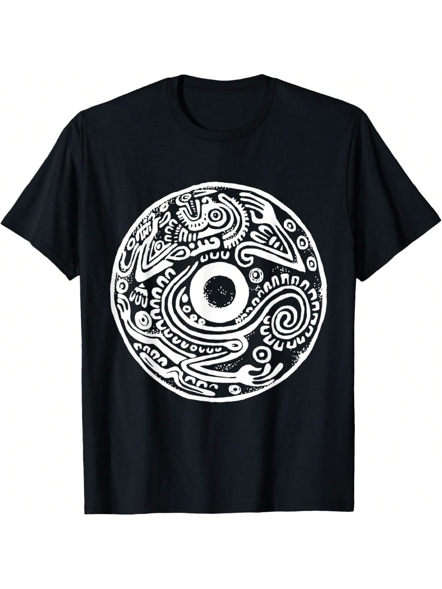 Ancient Mayan Medallion Charm Mexican Symbol Novelty T-Shirt S
