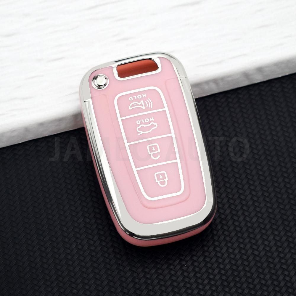 4 Button Tpu Key Case Cover For Hyundai Tucson Azera Ix35 Sonata For Kia Sportage R Borreed Sorento K5 K7 Key Holder Key Chains