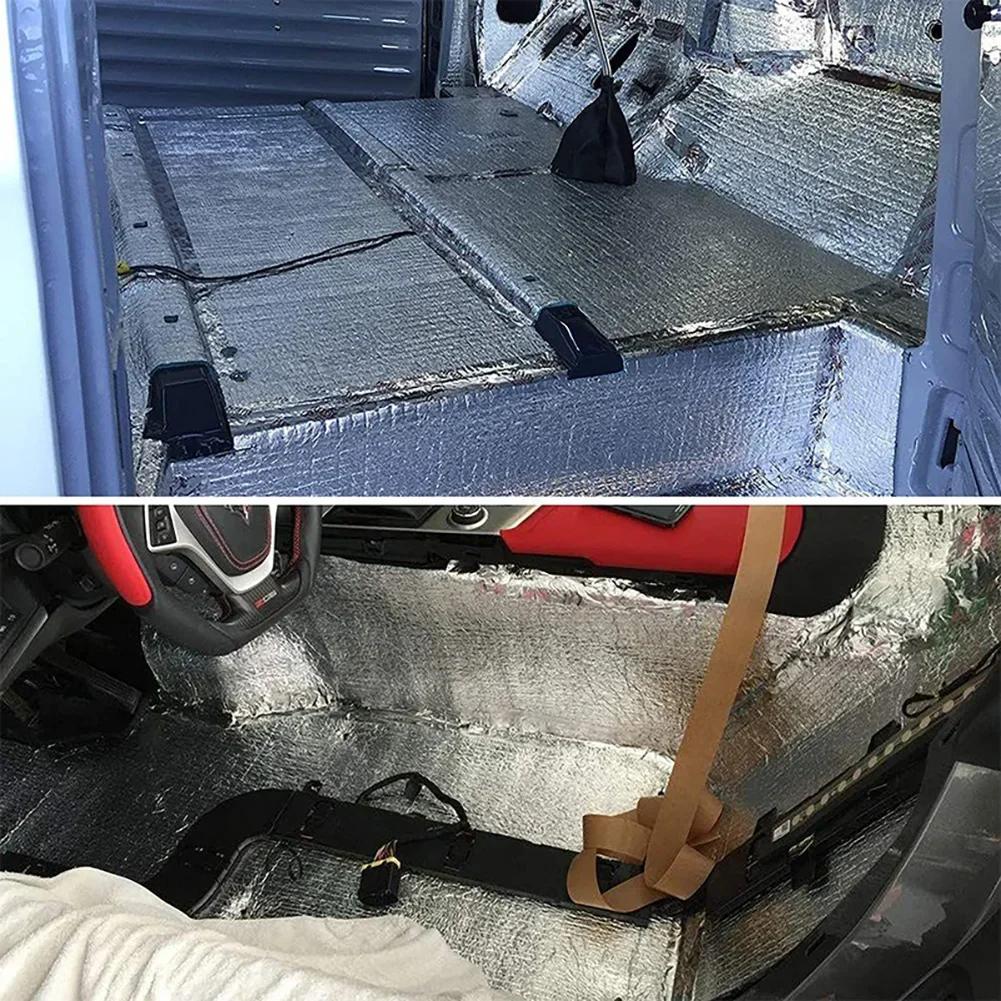 200x50cm Car Sound Deadener Mat 5/10mm Thicken Noise Heat Deadening Soundproof Dampening Foam Mat for Auto Hood Engine Door