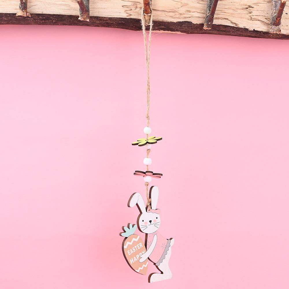 

Wooden Unique Long Eared Bunny Hanging Decoration Available In Vibrant Colors Bunny Carrot