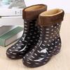 Rain Shoes Women's Fashion Outer Wear Non-slip Rain Boots Medium Tube Rubber Shoes New Overshoes Low-top Short Tube Anti-shoes