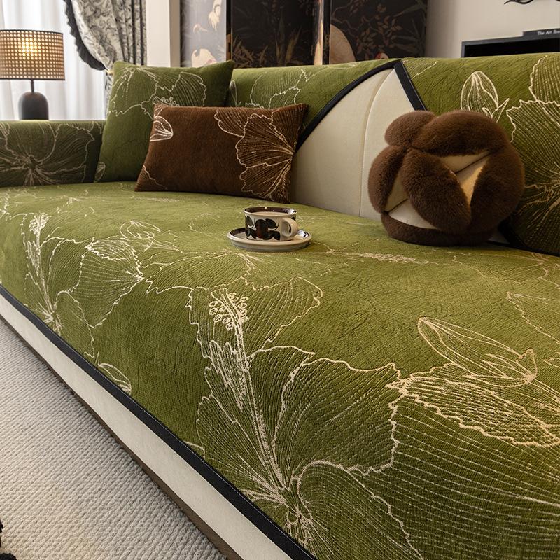 

Новая шенилловая подушка для дивана, универсальная для четырех сезонов, нескользящая подушка для сиденья, современный чехол для дивана в новом китайском стиле, накидка-ткань 70*70cm