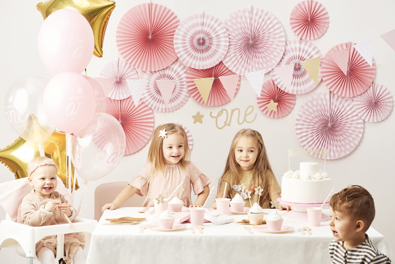 Partydeco Pink Gold Birthday Garland