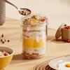 430ML Frühstücksbecher Auslaufsicher mit Deckel Löffel Über Nacht Haferflockenbecher Set Haferbehälter Glas Salatbecher