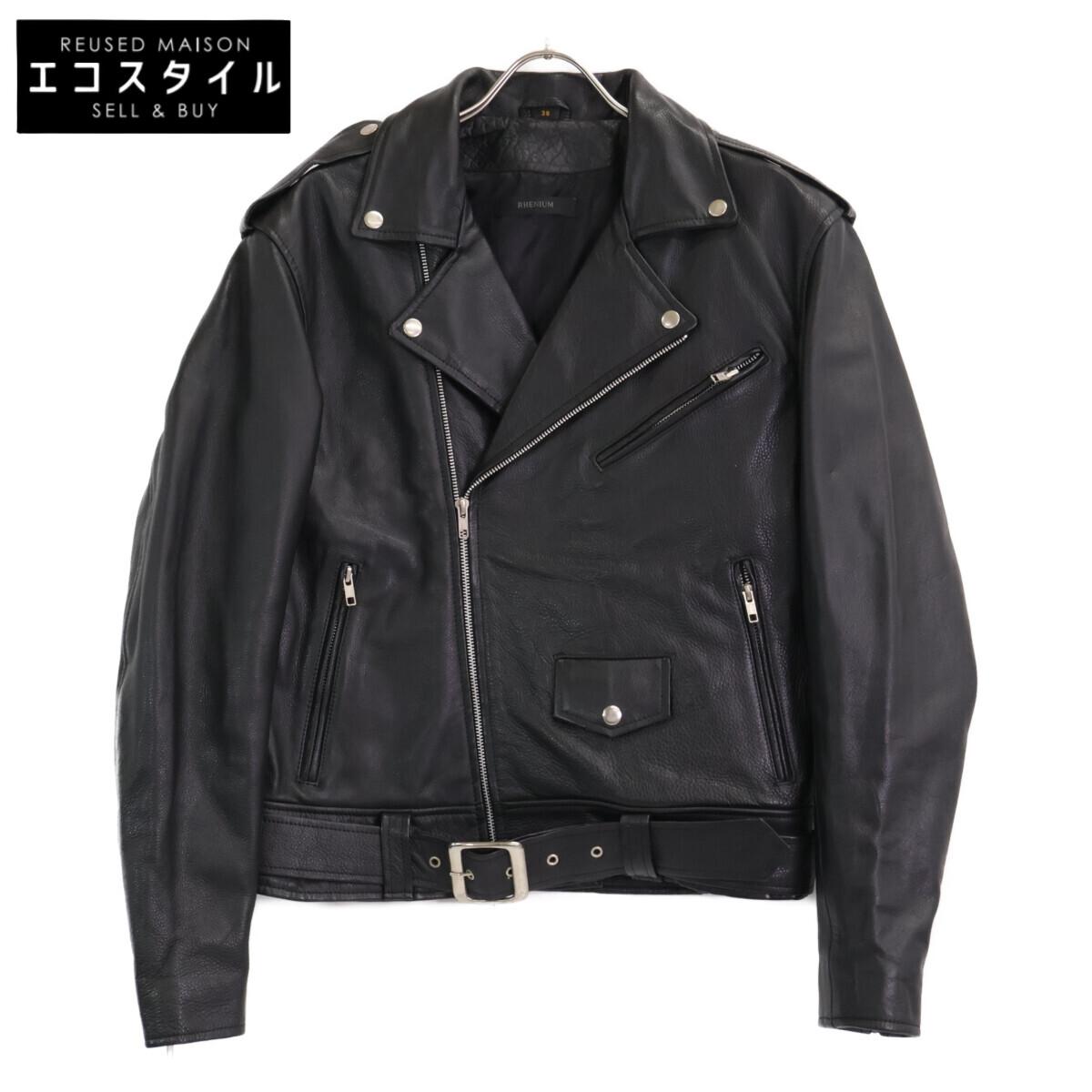 

HIDEAWAYS [RHENIUM] Black cowhide double rider jacket Jacket 38 blackUsed
