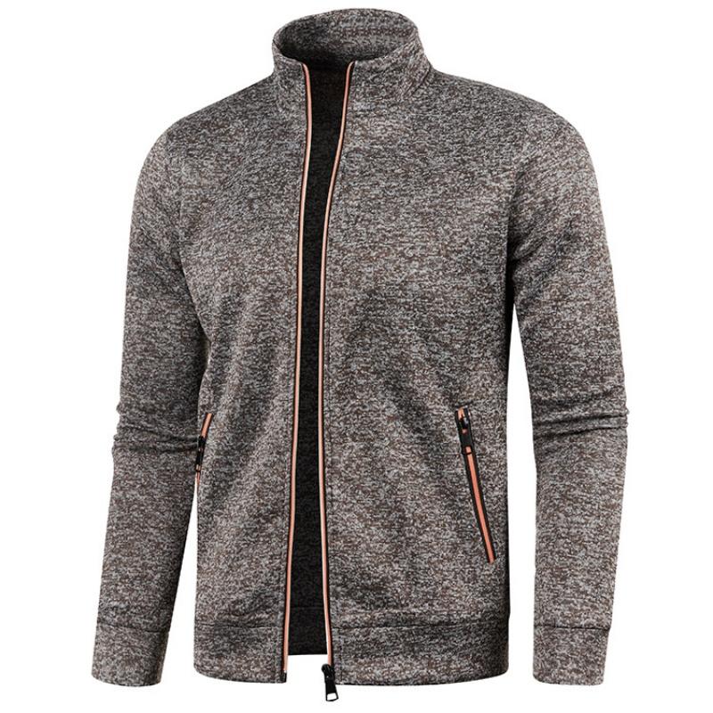 Autunno e inverno uomo lungo cerniera maglia maglione maniche sottili velluto trendy maglioni giacche taglie forti uomo