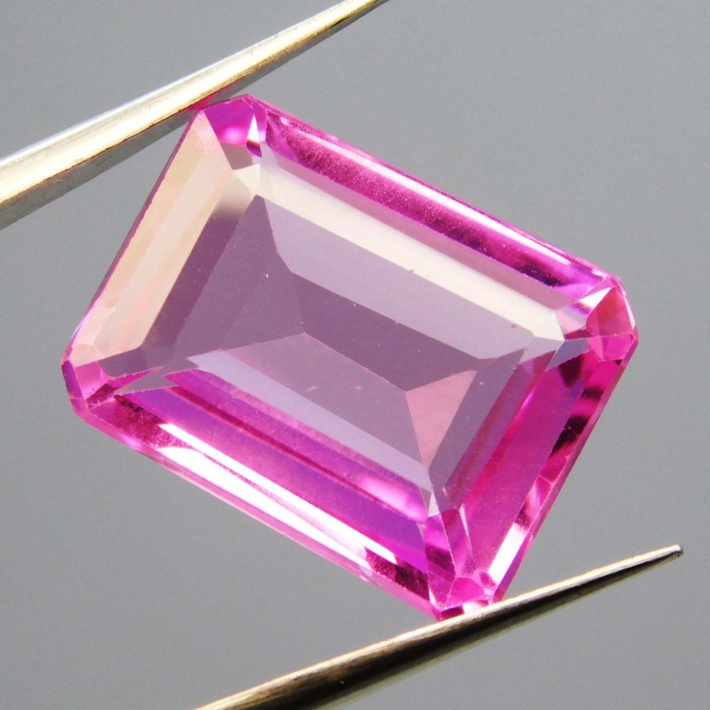 12.90 Ct Natural Attractive Pink Sapphire Emerald Cut Loose Gemstone