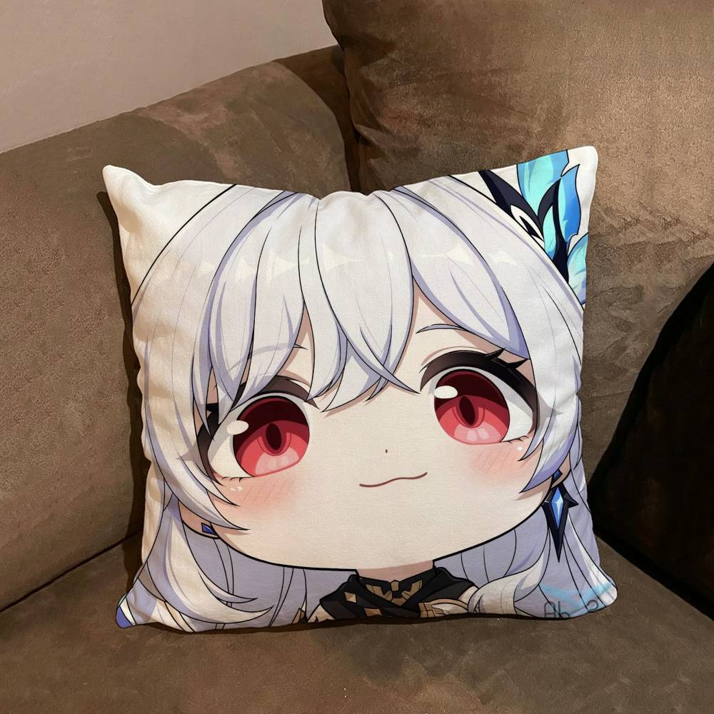 Genshin Impact Cute Q Version Mavuika Soft Comfortable Pillow Case For Sofa Living Cat Room Home Office Decor Protective Cover