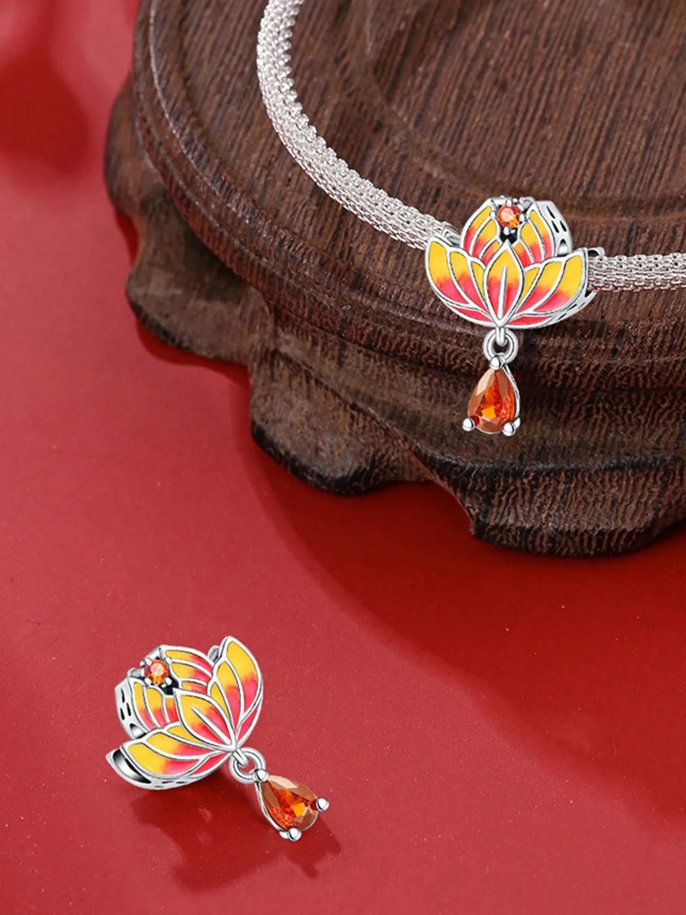 Copper Metal Plated Authentic Original Charm Bead Components CNew Year Firecrackers Lion Dance Bead Components Compatible With Bracelet High Quality