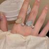 Elegant Zirconia Pearl Ring - Luxurious French Design with Wing Detail for Women