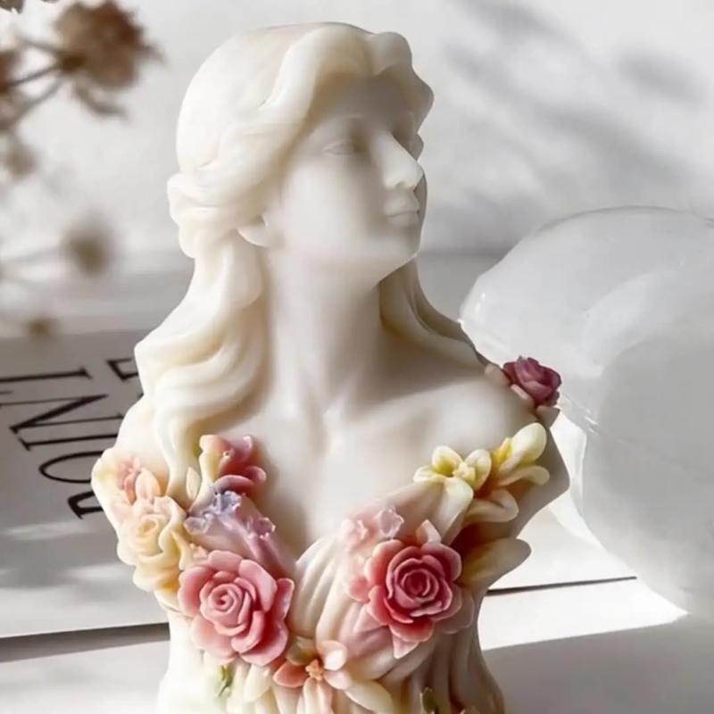 Diy Girl Portrait Aroma Candle Silicone Mold Handmade Plaster Resin Ornaments Molds Soap Candle Making Supplies
