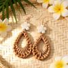 New Earrings Handmade Rattan Exaggerated Vacation Style Earrings Earrings Unique and Beautiful Seaside Accessories