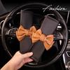 Bow Tie Car Seat Belt Cover Personalized Leather Style Four Seasons Shoulder Protector Women's Car Seat Belt Cover Fashion
