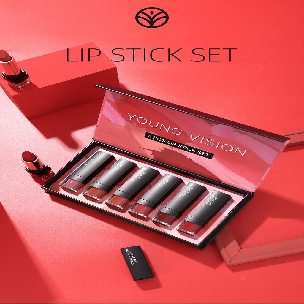 6-Piece Matte Lipstick Set In 6 Stunning Shades - Non-Drying, Non-Sticky Formula for All-Day Comfort