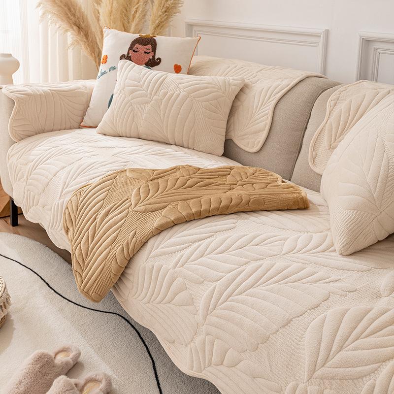 Winter New Fleece Sofa Cushion Non-slip Fleece Thickened Plush Seat Cushion Cover Cover Towel