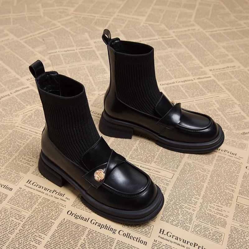 Fashion Fashion Boots for Women In the Autumn of 2025versatile and Slimming with Thick Heels and Elastic Socks