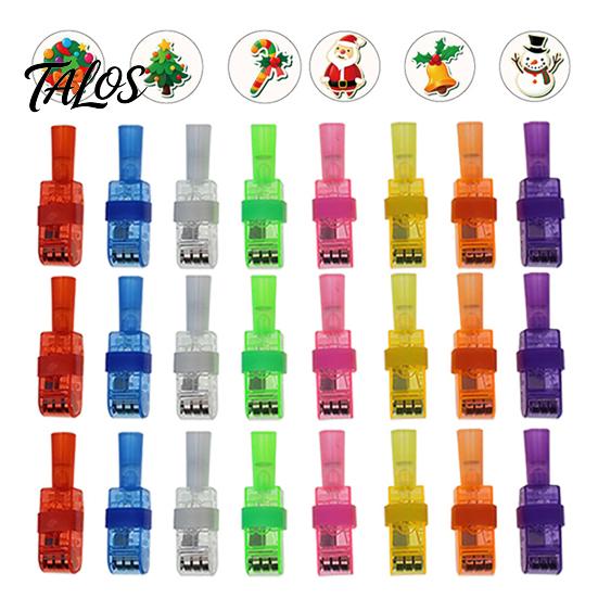 Snowman Reindeer Finger Lamps 24Pcs Christmas Projector Rings, LED Light‑Up Lights, Projection Rings for Kids Xmas Party Favors, Adjustable Stocking