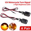 8mm 12V Motorcycle Turn Signal Light Lamp Indicators Blinker 3 High Brightness LED Led  for Honda Yamaha Kawasaki Cafe Racer