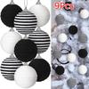 9PC/Set Foam Window Decoration Linen Rope Xmas Tree Christmas Ball Ornaments Home Decor Hanging Decorations Farmhouse