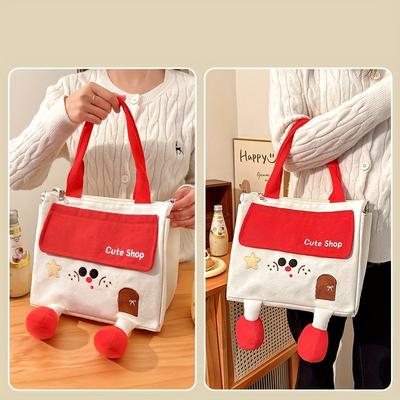 1 Stück Niedliche Cartoon Isolierte Lunchtasche für Nicht-Lebensmittelkontakt Wiederverwendbar, Auslaufsicherer Bento-Box-Träger für Büro, Schule, Strand, Reisen