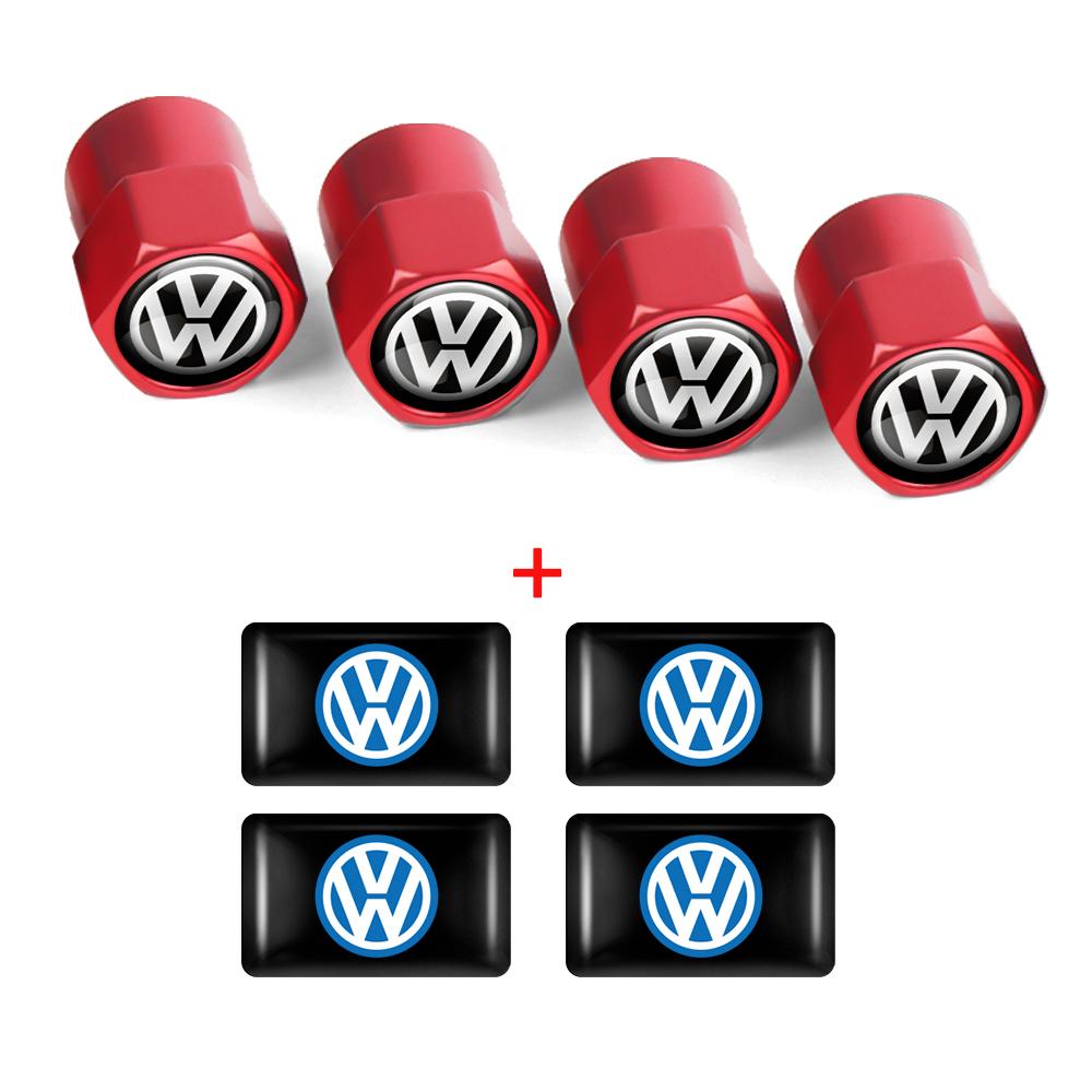 Car Interior Epoxy Logo Sticker Metal Wheel Tire Valve Cover For Volkswagen GTI Golf R Passat CC Lavida Sagitar Scirocco Tiguan