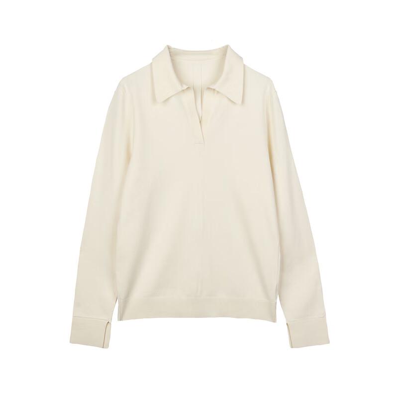 LESS Women's Straight Turn-down Collar Pullover Sweater