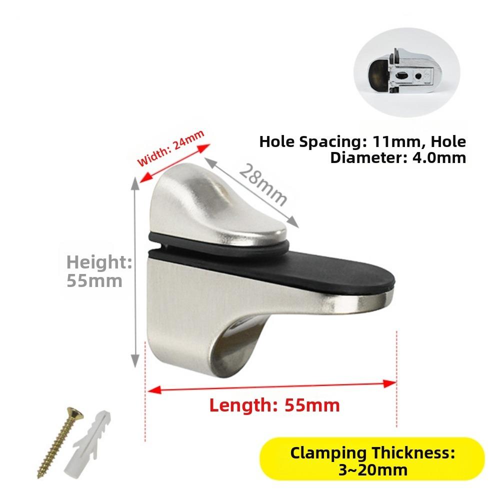 Adjustable Glass Shelf Bracket Zinc Alloy Support For 3-20mm Shelves Polished Chrome Wall Mount Fixed Board Clamp