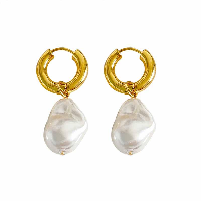 Chic European & American Faux Pearl Dangle Earrings: Trendy, Creative French-Style