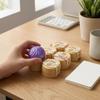 12 Pieces BunShaped Toy Glittery Bao Shallow Round Container Dumpling