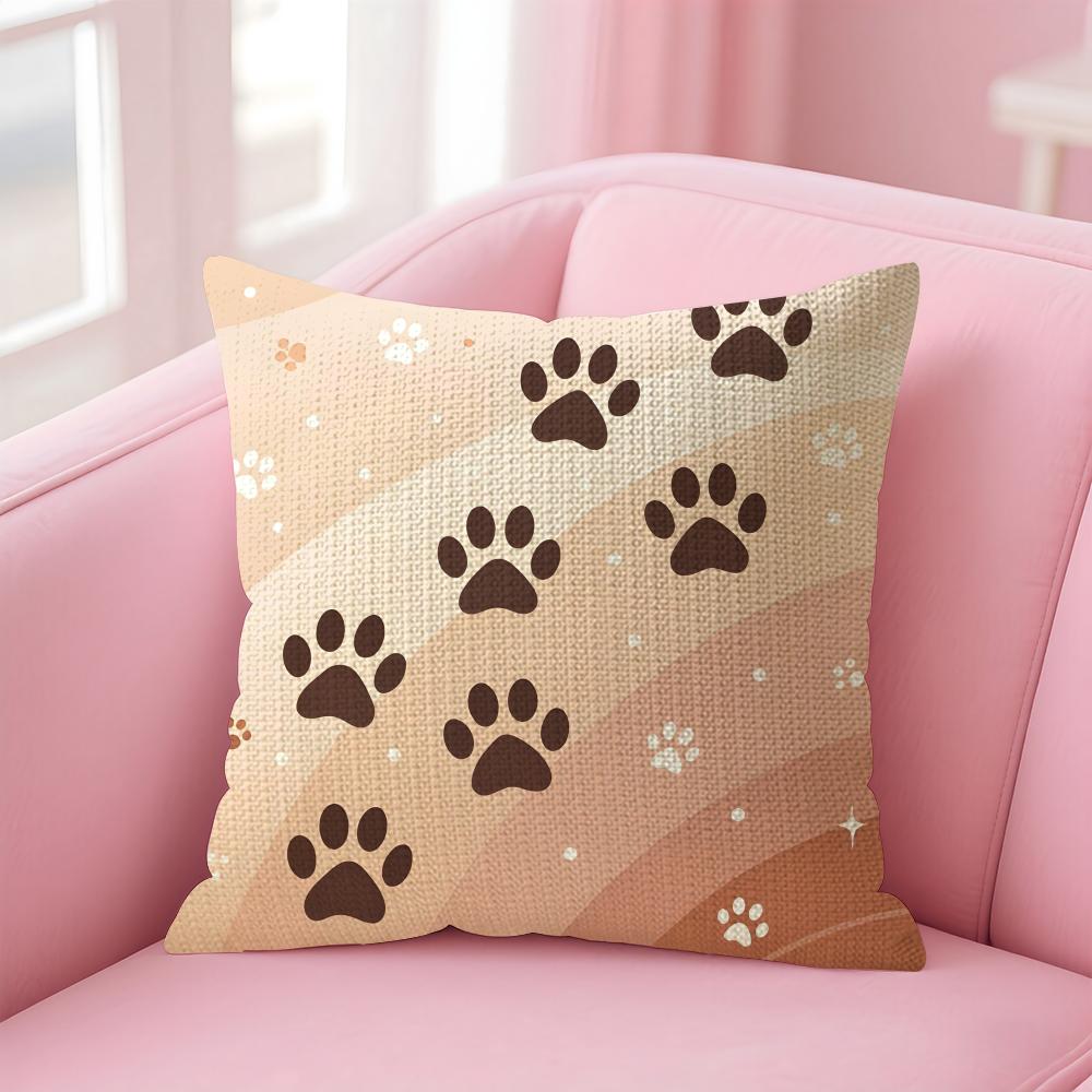 

Paw Cute Cushion Cover Natural Linen Pillow Case DoubleSided Print Decorative Sofa Pillowcase Home Decor Gift 30x30cm